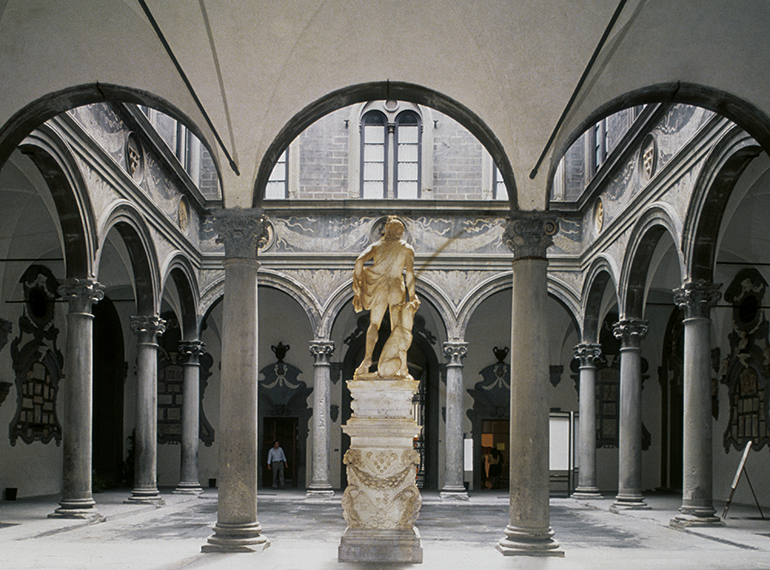 Il cortile di Palazzo Medici Riccardi a Firenze